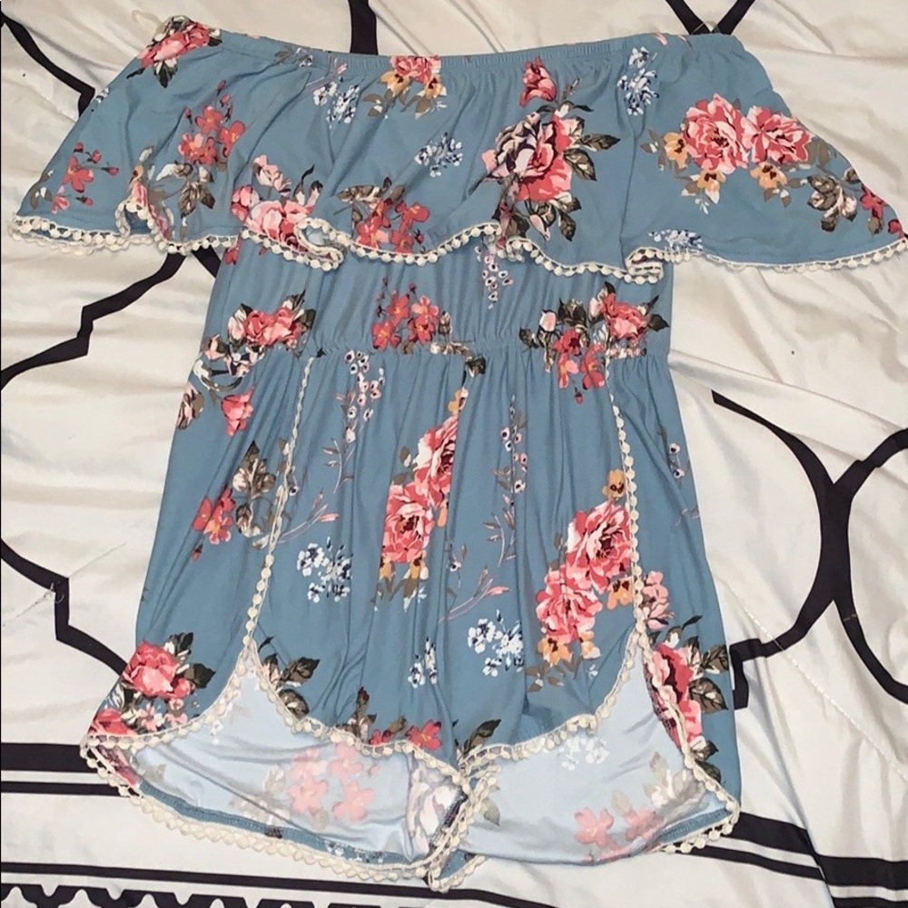 Floral Off the Shoulder Romper